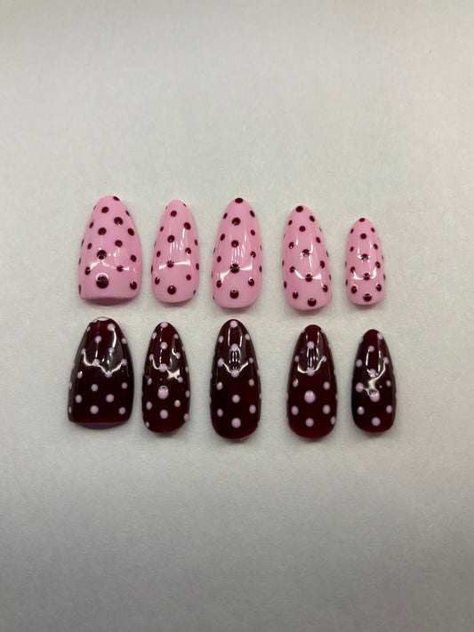 Two-Tone Polka Dot Press-On Nails