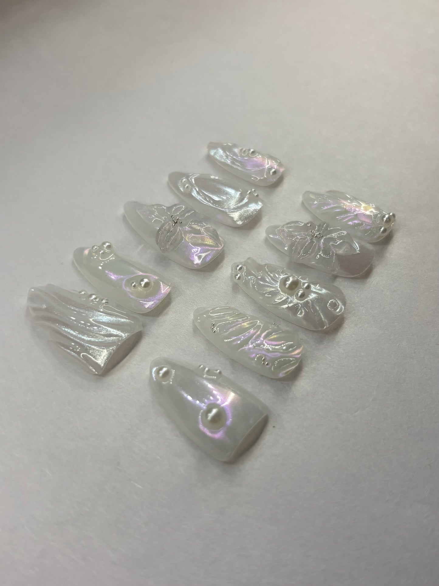 Iridescent Pearl Press-On Nails