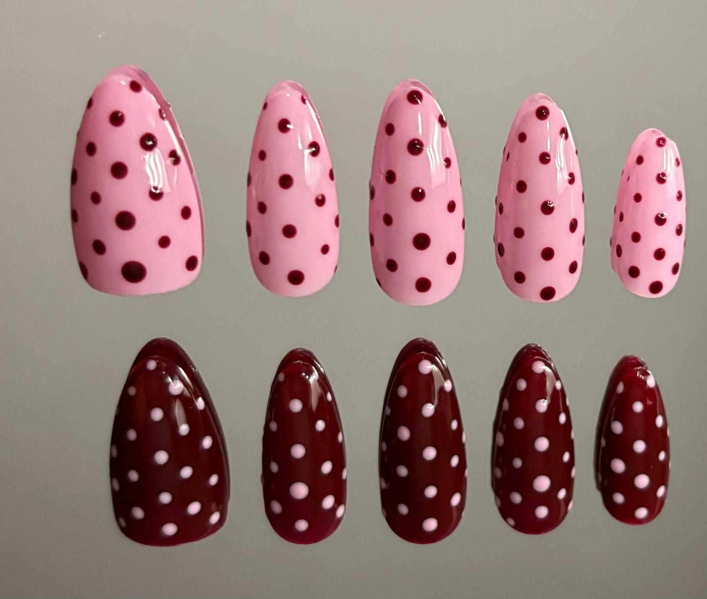 Two-Tone Polka Dot Press-On Nails