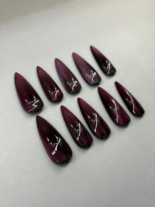 Jelly Glass Cat Eye Press-On Nails