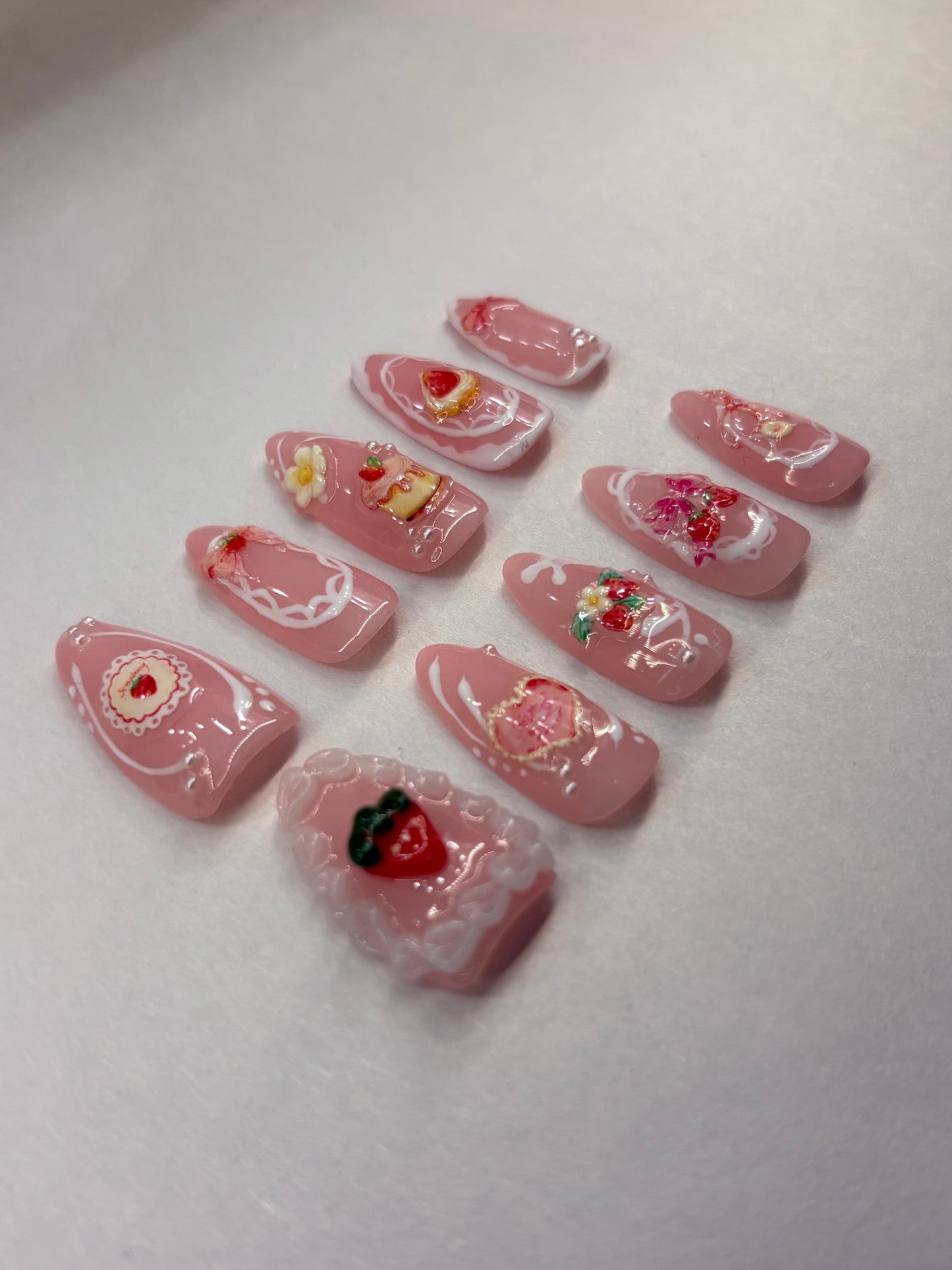 Strawberry Press-On Nails