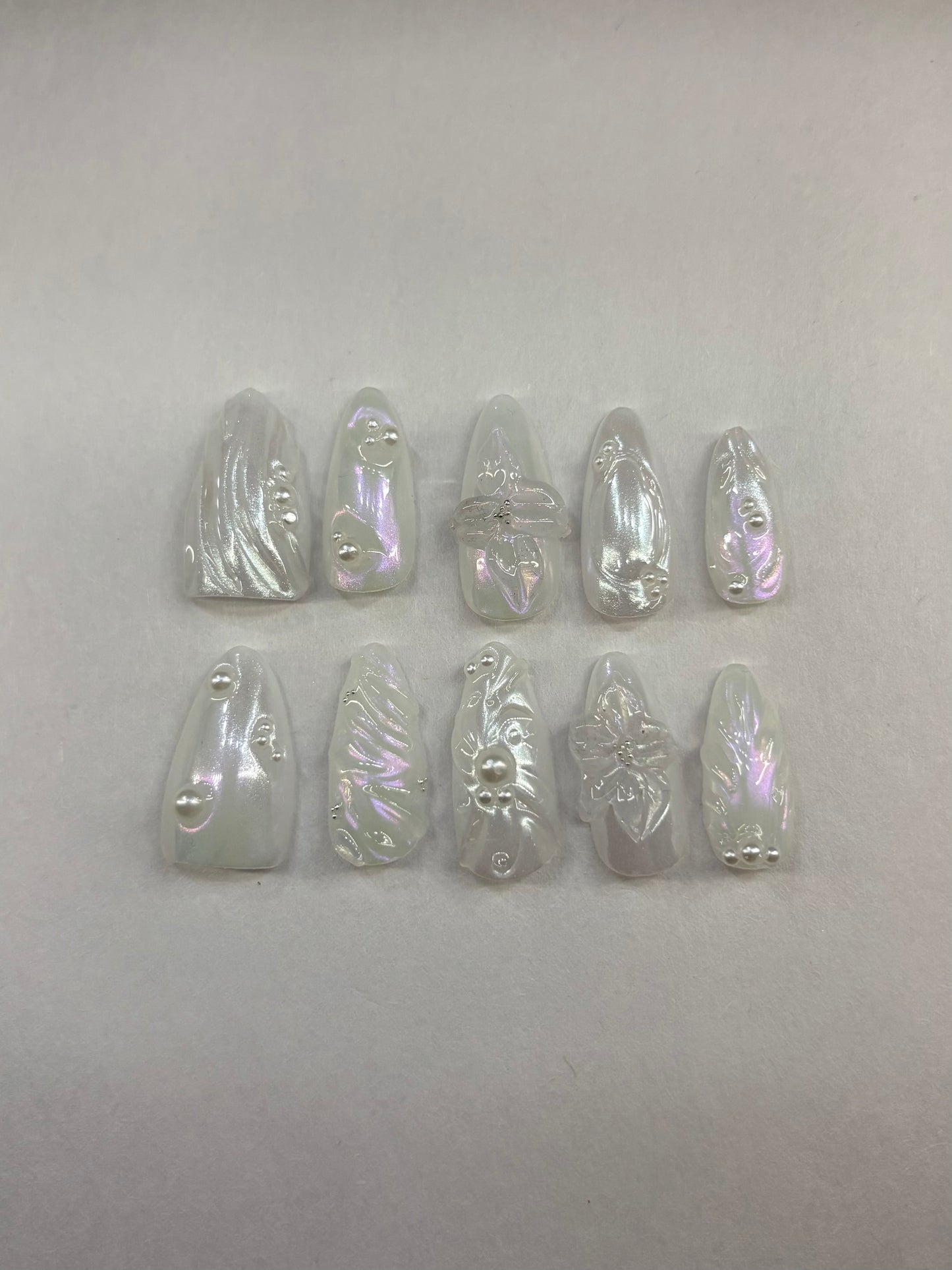 Iridescent Pearl Press-On Nails