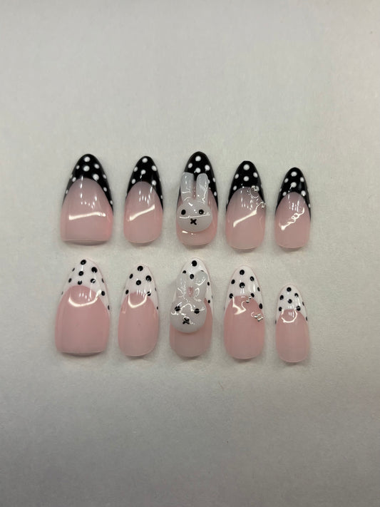 Miffy Polka Dot French Tip Press-On Nails