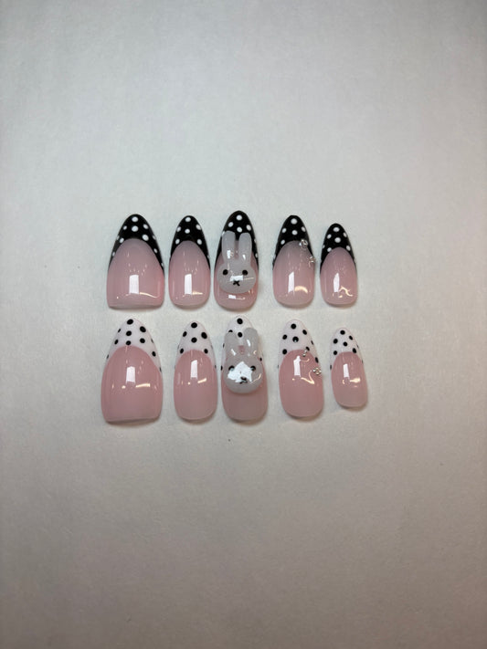 Miffy Polka Dot French Tip Press-On Nails