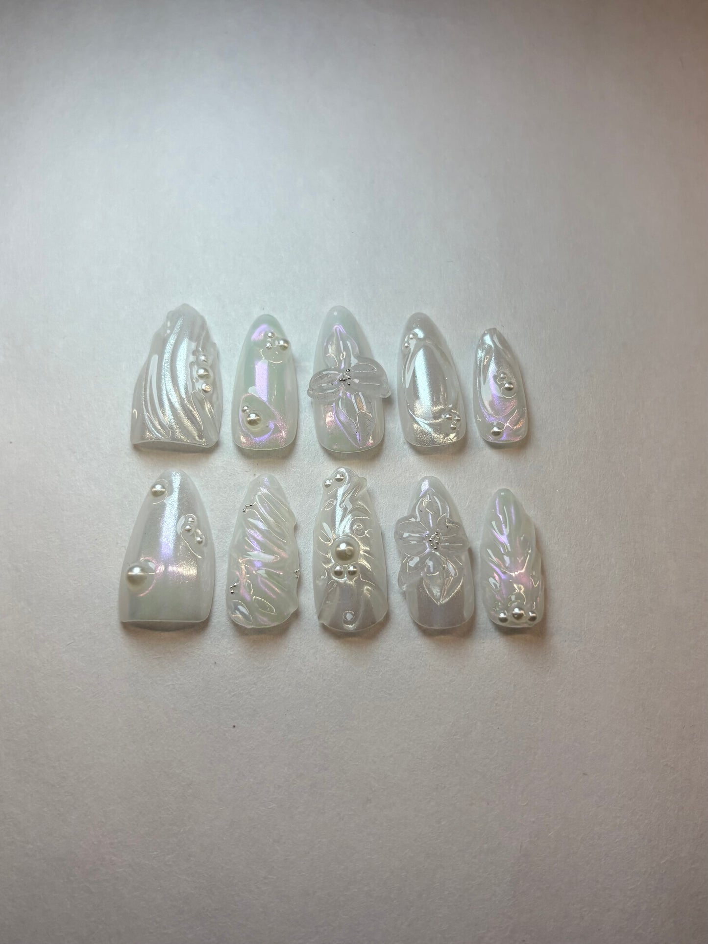 Iridescent Pearl Press-On Nails