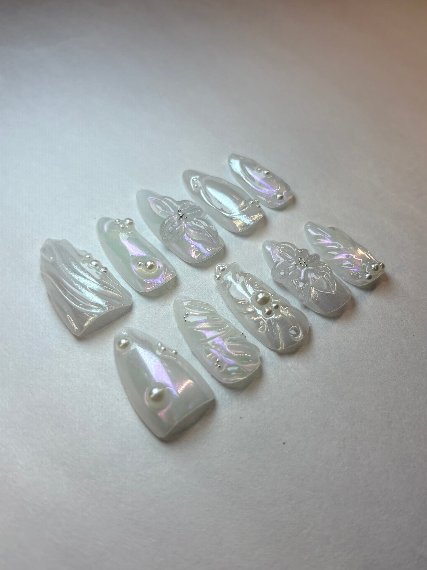 Iridescent Pearl Press-On Nails