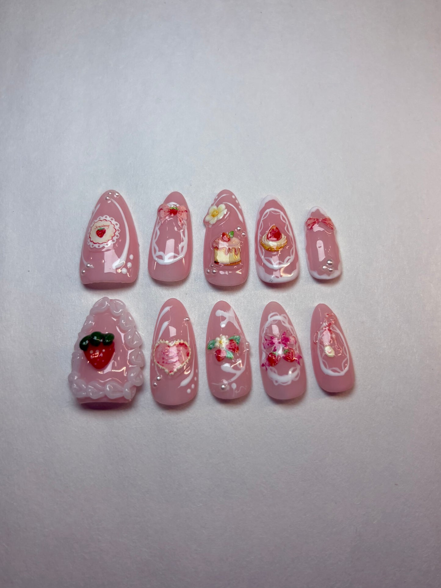 Strawberry Press-On Nails