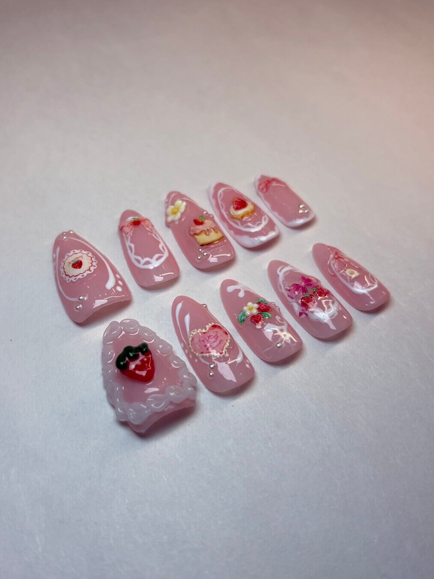 Strawberry Press-On Nails