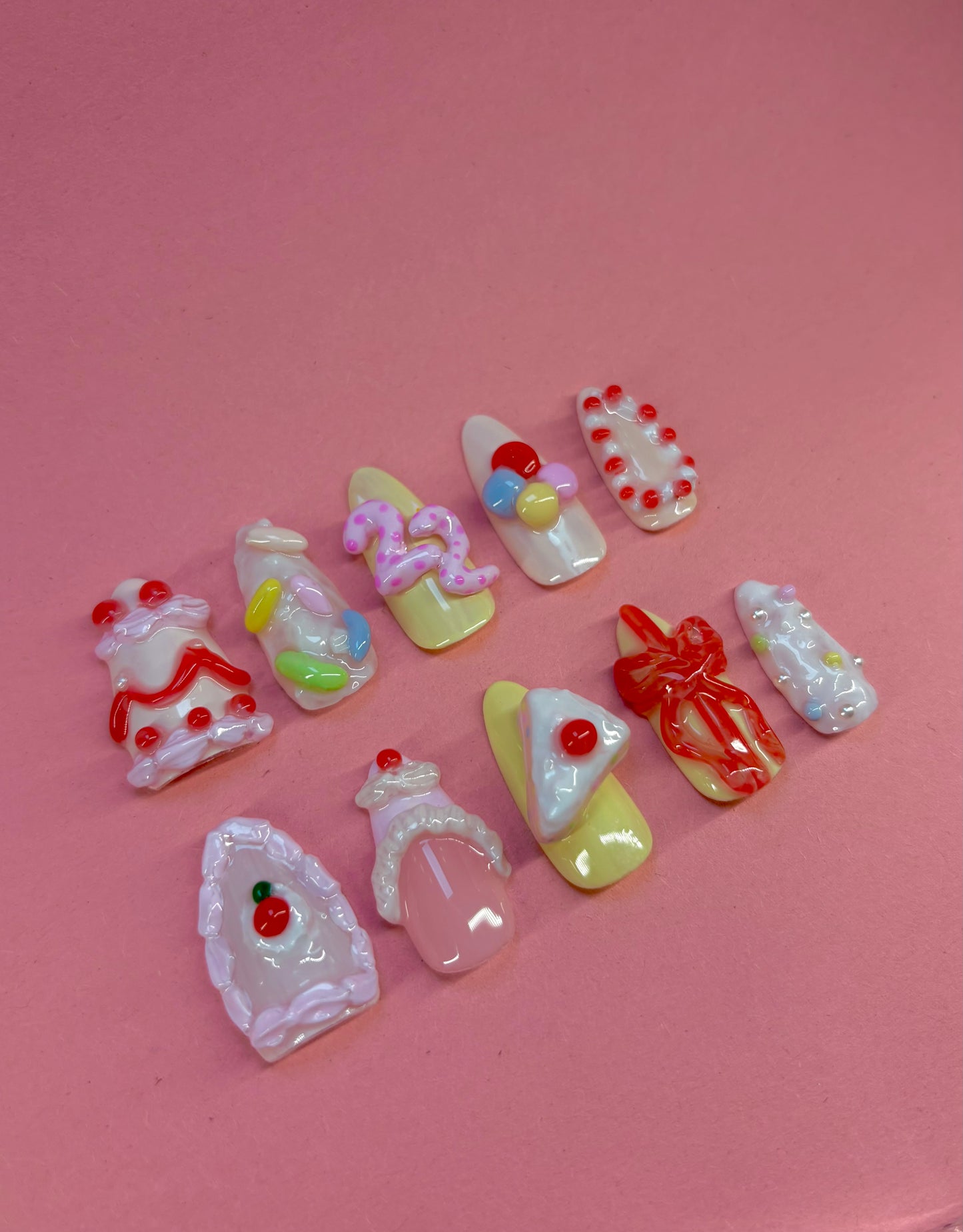 Birthday Cake Icing | Custom Candle Number Press-On Nails