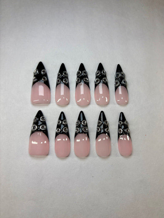 3D Grommet French Tip Press-On Nails