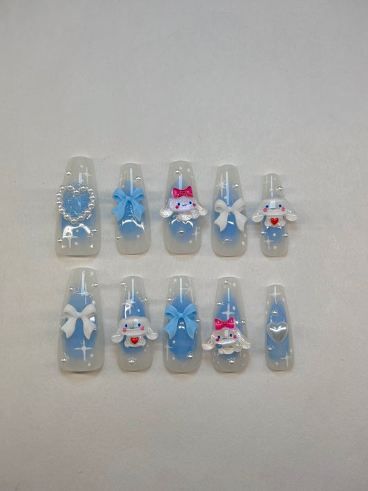 Sanrio's Cinnamoroll Blue Aura Press-On Nails