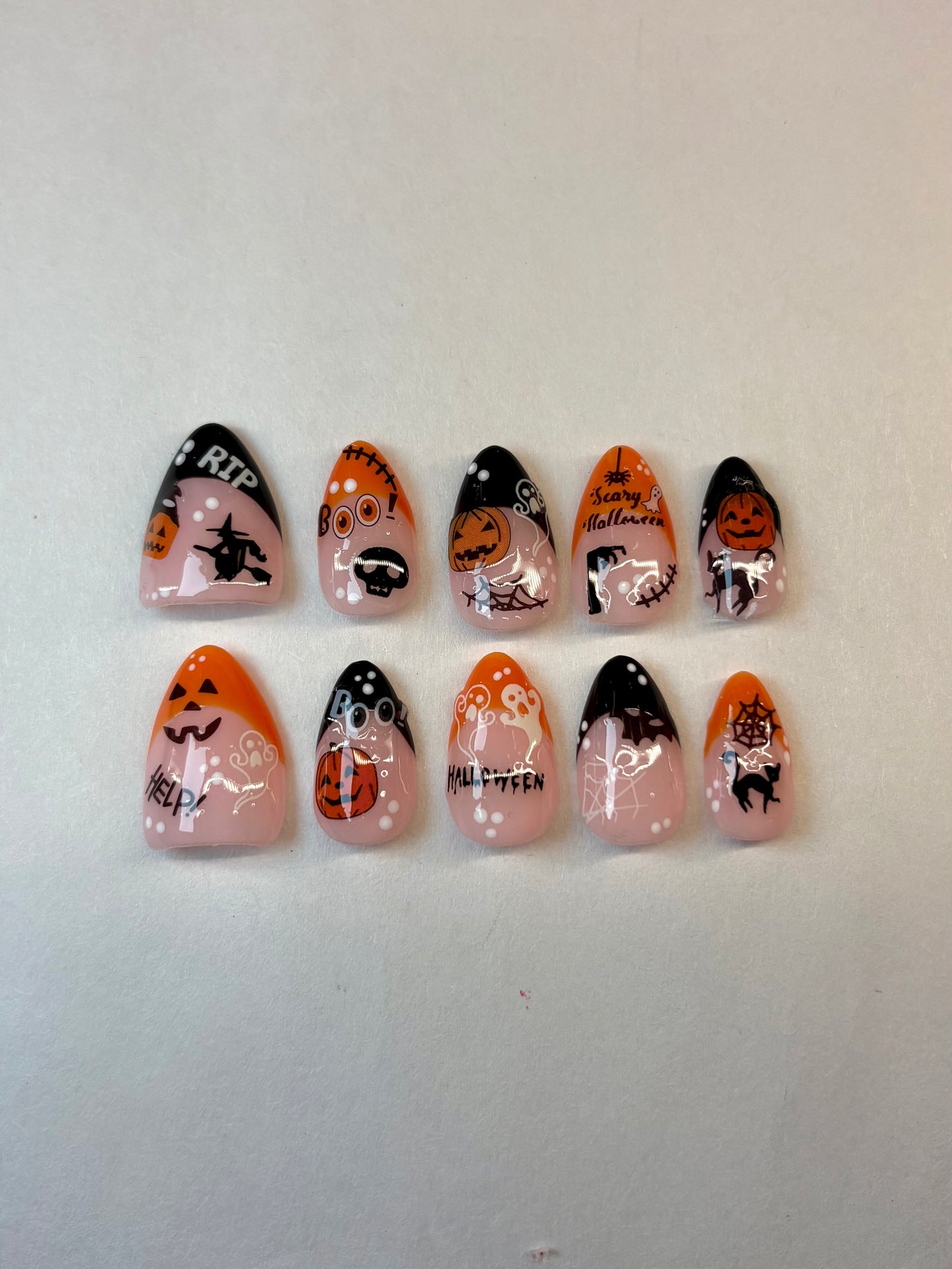 Spooky Glow-in-the-Dark Halloween Press-On Nails