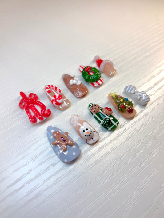 3D Christmas Press-On Nails