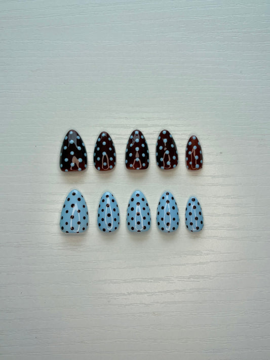 Two-Tone Polka Dot Press-On Nails