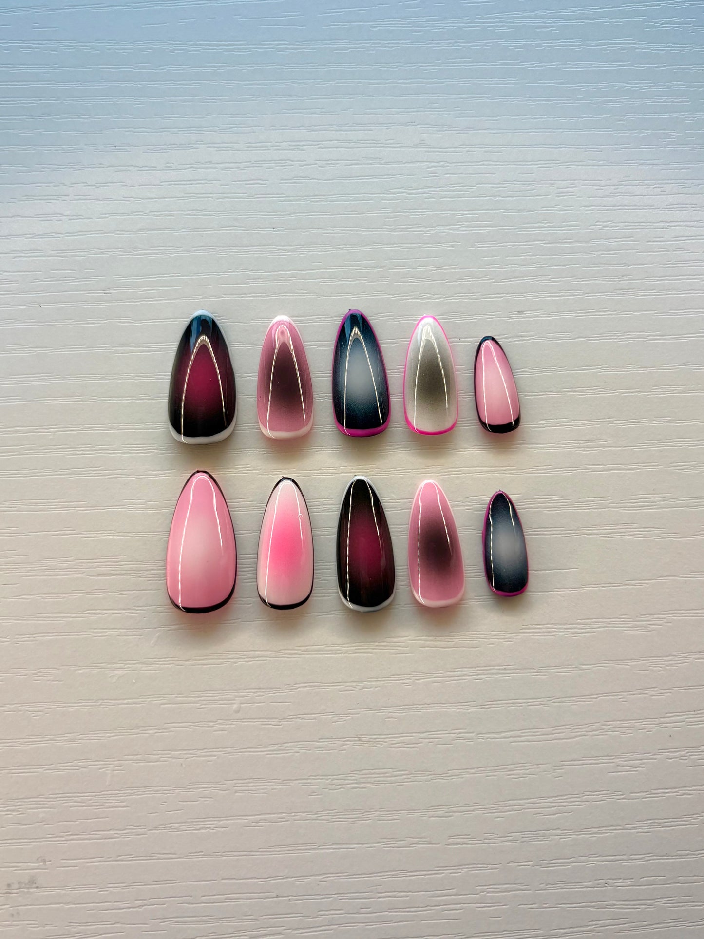 Smoky Aura Lined Press-On Nails