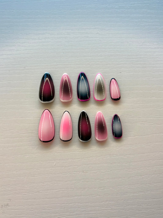 Smoky Aura Lined Press-On Nails