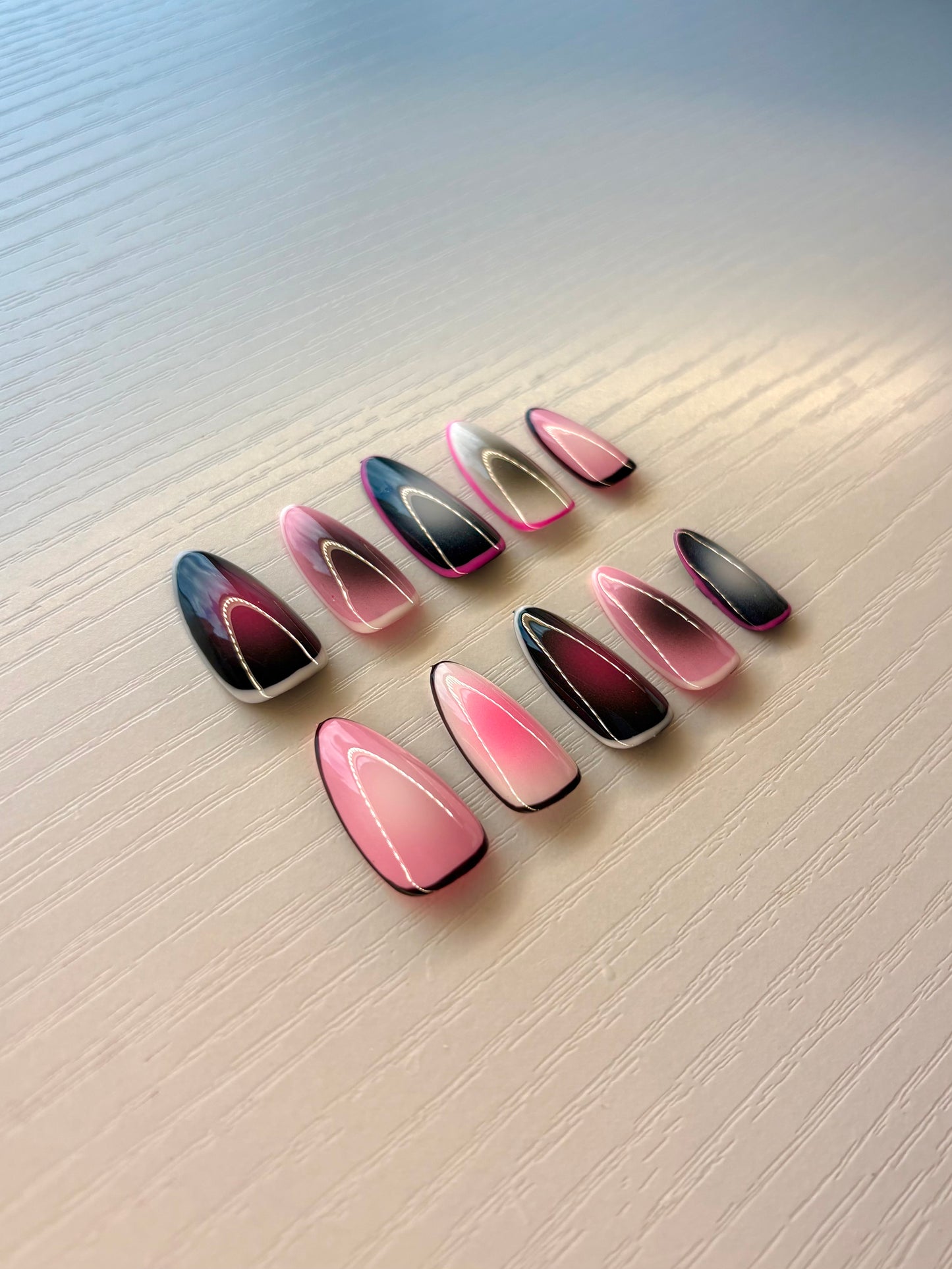 Smoky Aura Lined Press-On Nails